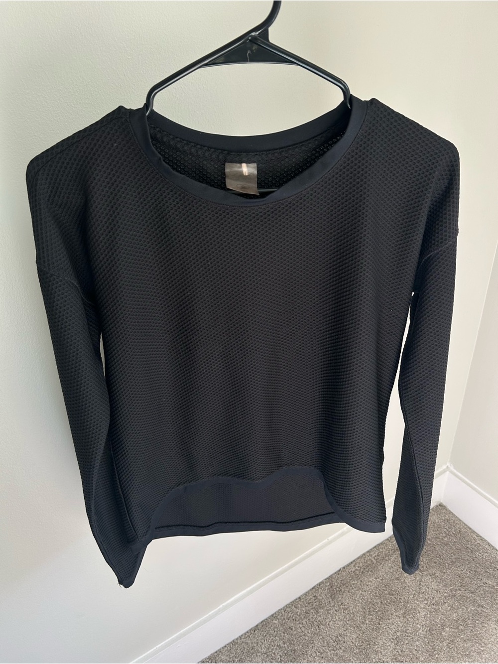 Black Textured Calia Workout Athletic Long Sleeve Top XS